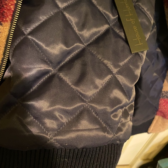 NWT House of Harlow 1960 Plaid Wool Blend Cropped Bomber Jacket size L - Picture 7 of 12